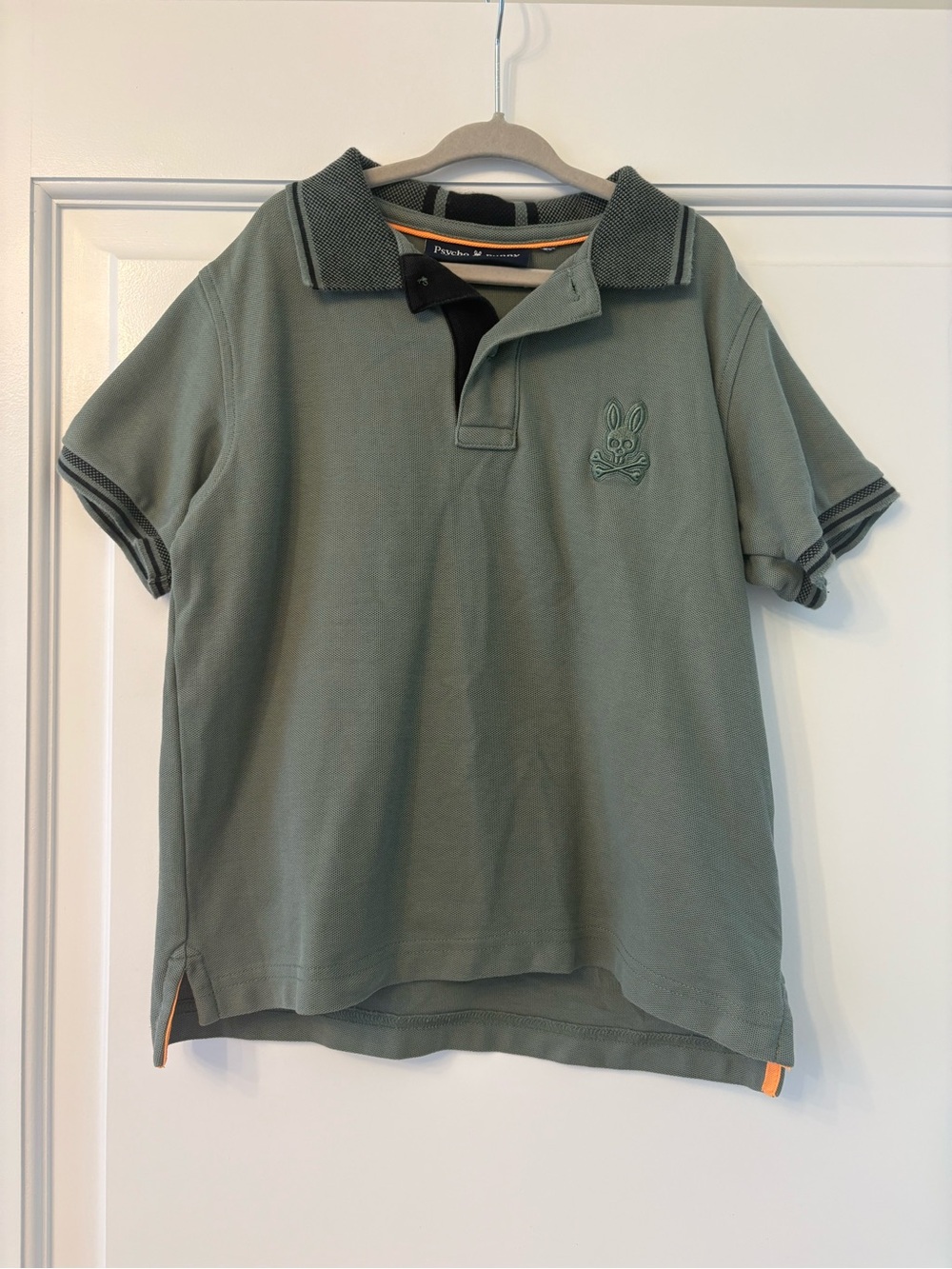 Psycho Bunny Sage Green Polo with Navy Trim